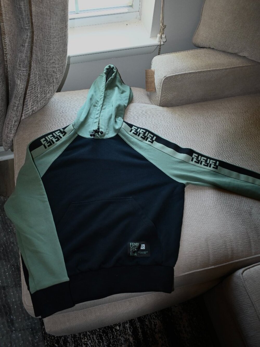 Fendi Textile Green Hoodie (IT M US M)